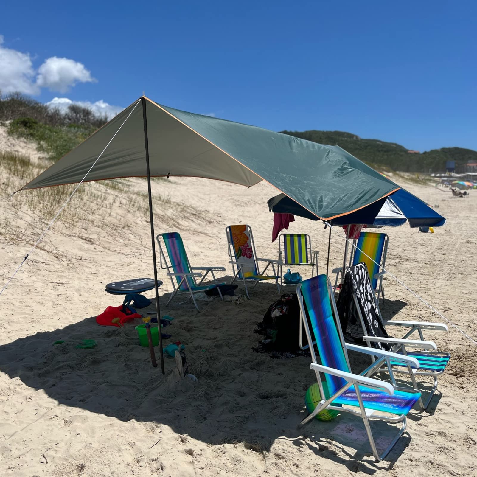 Zeltstangen Teleskopstange Verstellbare Zeltstangen Edelstahl Camping Stangen Zeltstangen-Ersatz 43-200 cm 2 Sätze mit Aufbewahrungstasche für Zelt Tarp Markise Sonnensegel