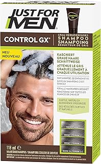 Just For Men Control GX Shampoo Zur Reduzierung grauer Haare, Haarfärbemittel, Haarfarbe Männer, Mit Kokosnussöl Und Aloe ...