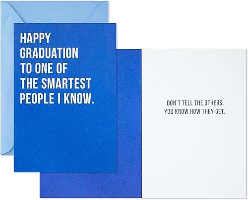 Miniatura 2 de Hallmark Shoebox - Tarjetas de graduación divertidas, la gente más inteligente que conozco, corre el mundo (2 tarjetas con sobres)