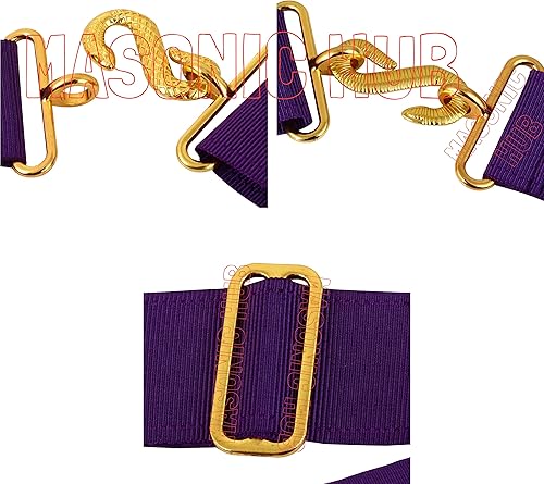 Miniatura 4 de Masonichub Masonic Council RSM Royal & Select Master Mason Delantal para miembro RSM 100% piel de cordero bordado a mano con borde de cinta de