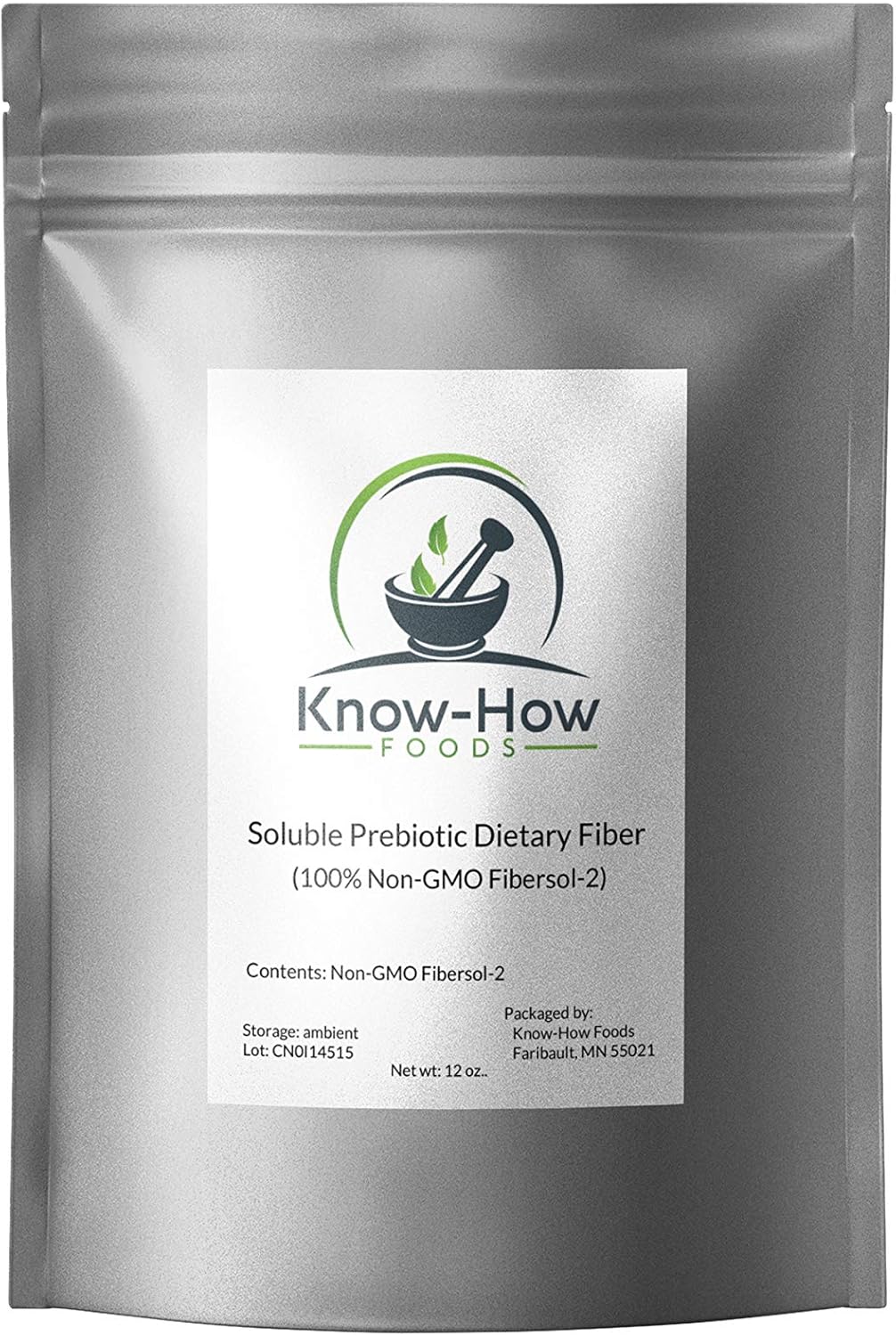 Know-How Foods Prebiotic Dietary Fiber (Non-GMO) - Made with 100% Fibersol-2 (5 lb)