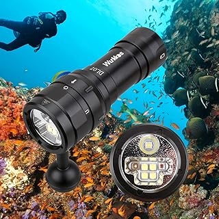 Wurkkos DL07 Dive Light,3000Lumen Diving Flashlight 100M Underwater Video Light Rotary Switch Flashlight Submarine Light with Red Lights
