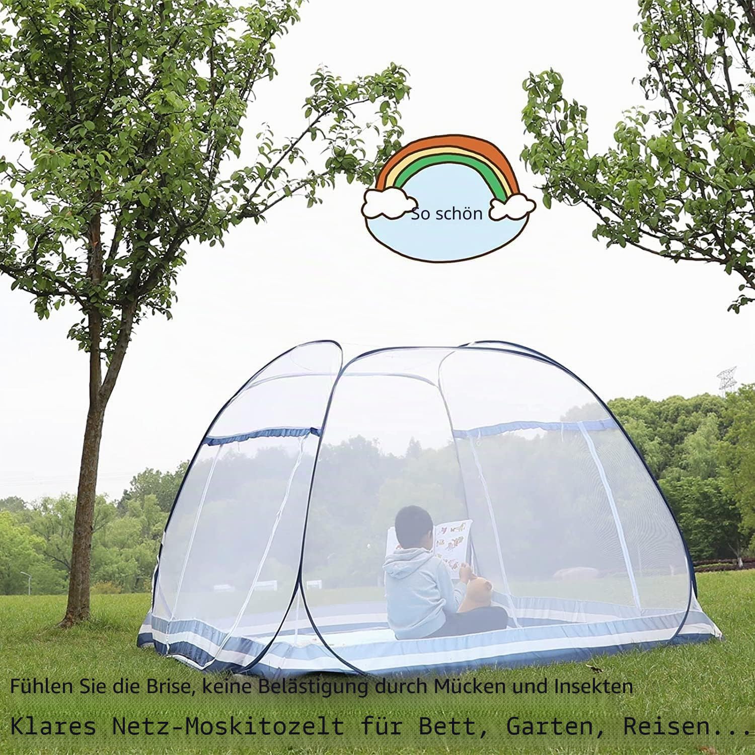 Moskitonetz Bett Baldachin, Mückennetz Travel, Mückennetz Bett Baldachin, Bett Moskitonetz, für Reise und Zuhause, Betthimmel Mückenschutz für Doppelbett Einzelbett(120 x 200 x 150 cm)
