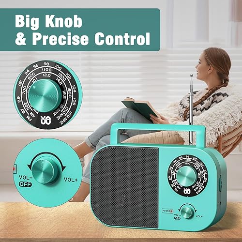 Miniatura 3 de Tendak Radio portátil AM FM SW, radio de onda corta con altavoz, antena de transistor, conector para auriculares y perilla de sintonización grande,