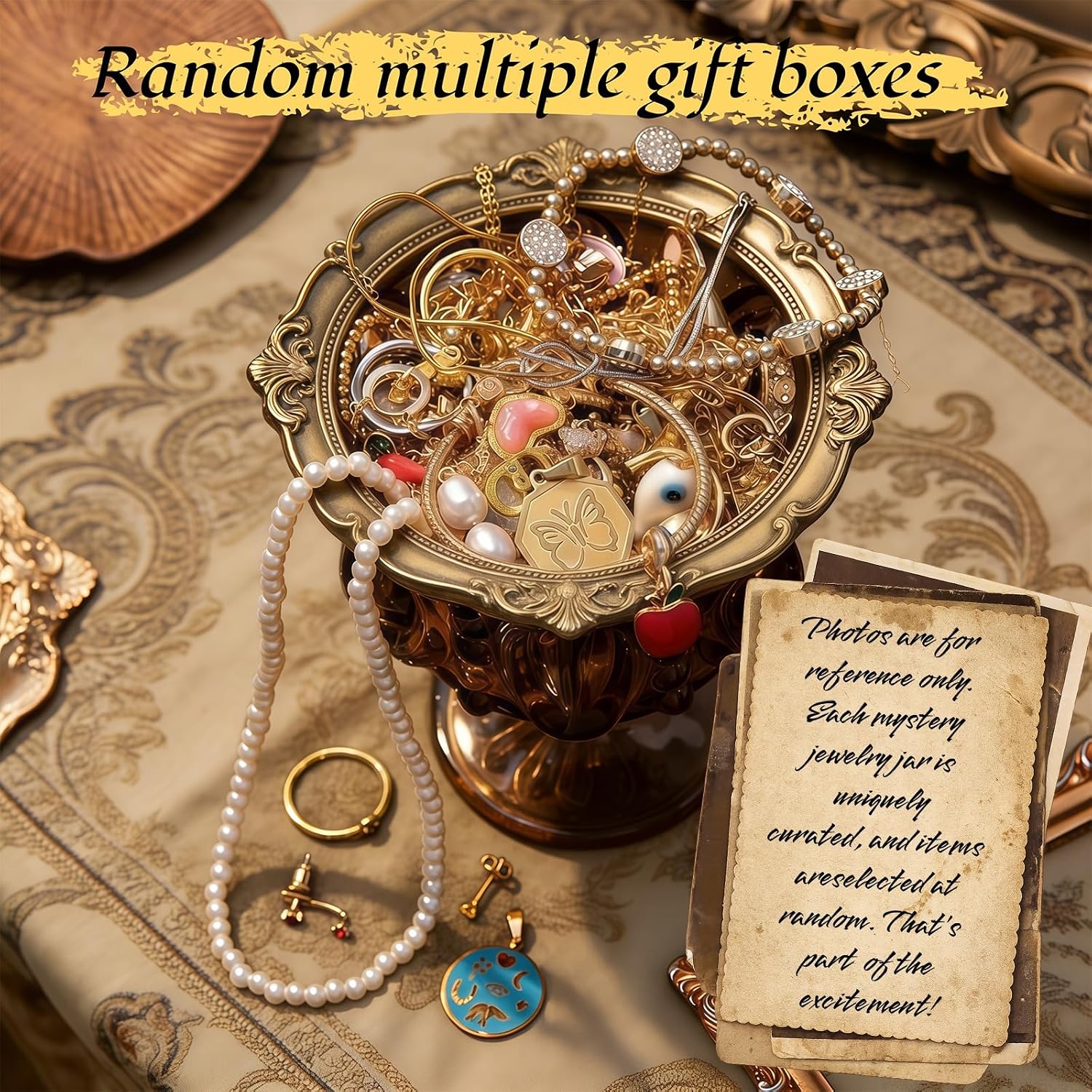 Mystery Jewelry Box - 40-Piece Surprise Gift Jar for Women, Assorted Necklaces, Earrings, Rings, Bracelets, Unique Birthday Present image 4