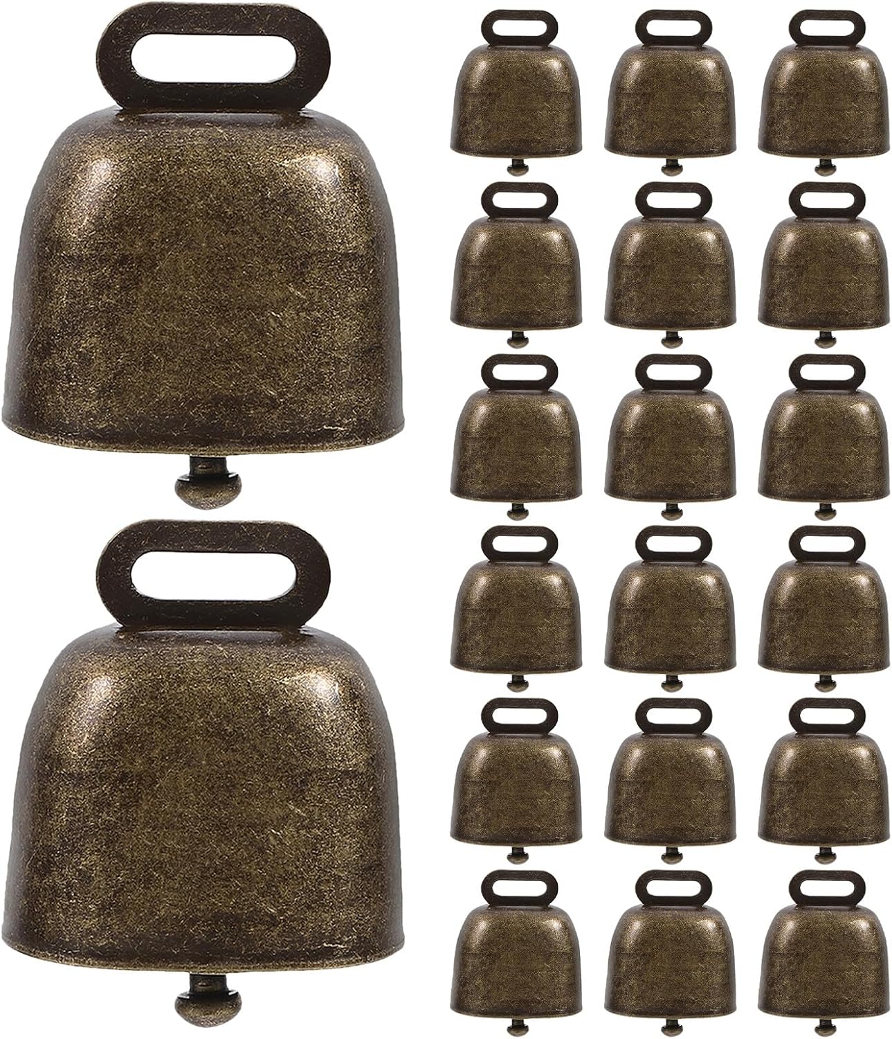 INOOMP 30pcs Vintage Rustic Hanging Cow Bells, Hanging Crafts Charms