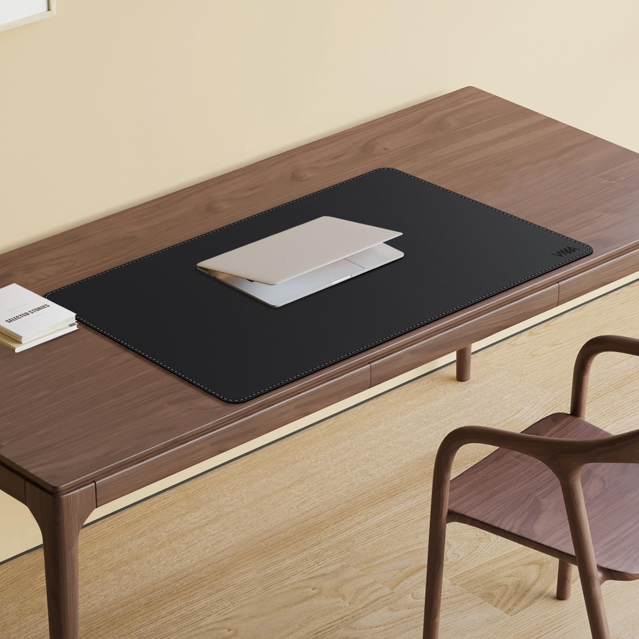 Tappetino da scrivania in sughero e pelle PU 90 x 50 cm per computer e mouse da gioco nero