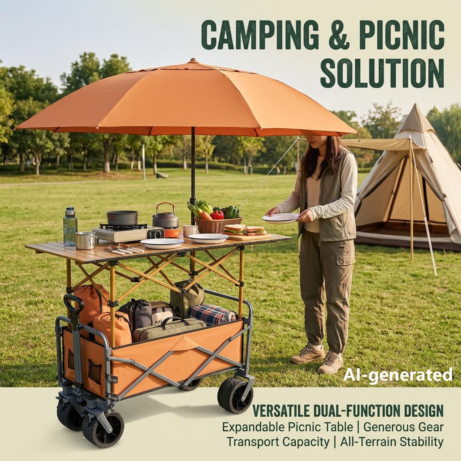 Carrito de Venta Ambulante Plegable,Puesto móvil Profesional | Diseño plegable,ruedas giratorias 360° con freno,ideal para ferias y mercados(Blauw,118cm/46.5in)