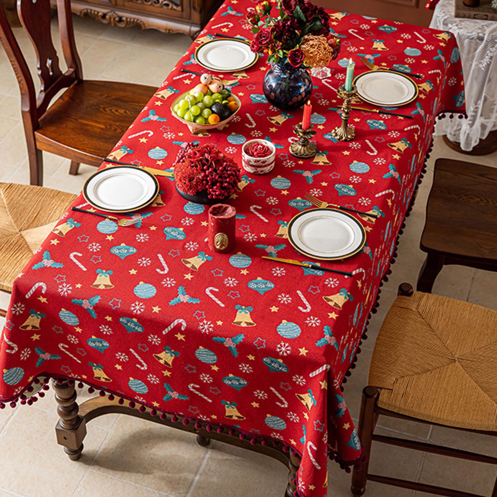 Nappe de table réutilisable et anti-déversement - Plusieurs tailles pour fête de Noël