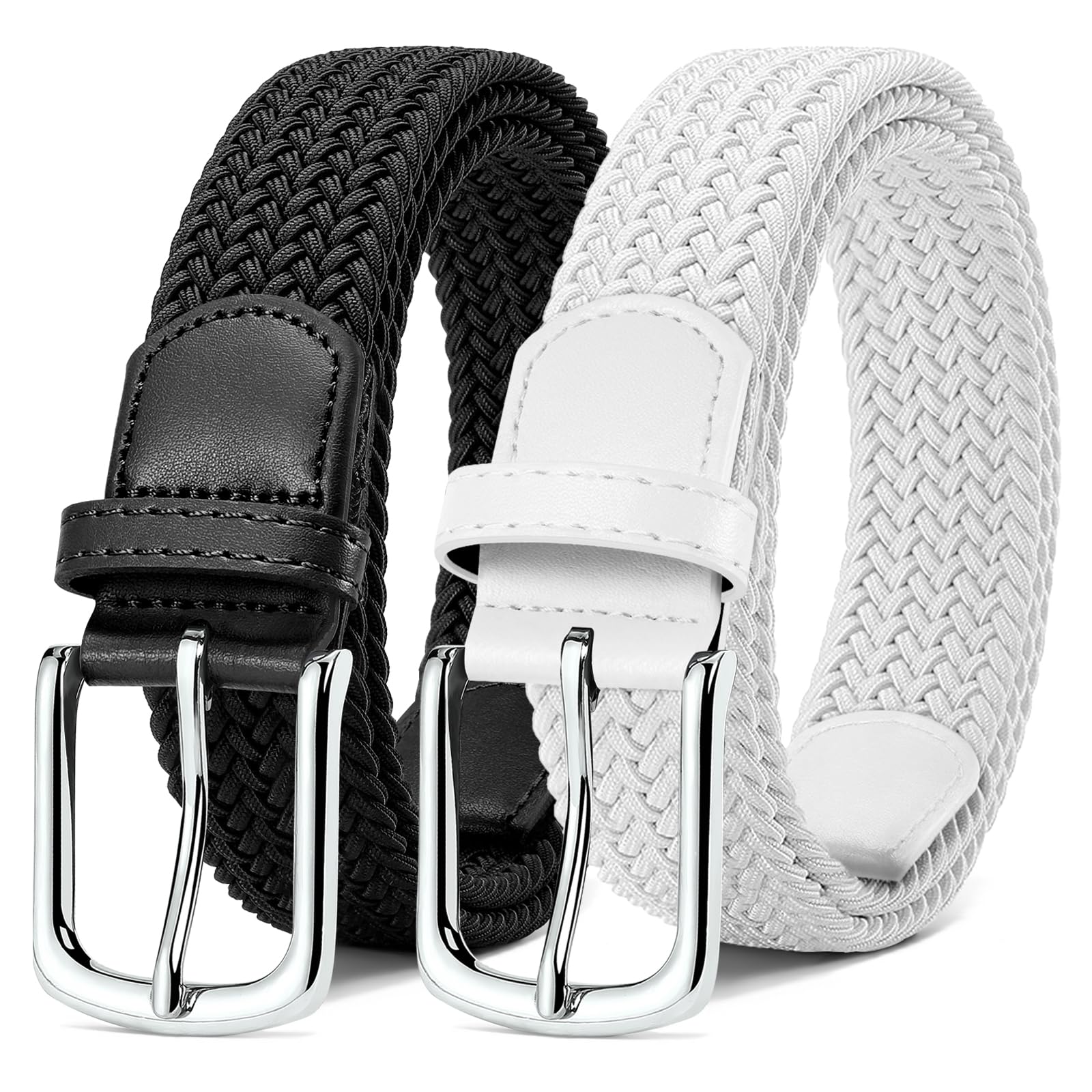 MATLAB 2er-Pack Stretchgürtel für Damen & Herren – Elastische Flechtgürtel aus Stoff, Verstellbar & Dehnbar, 3,3 cm breit, Länge 100–120 cm