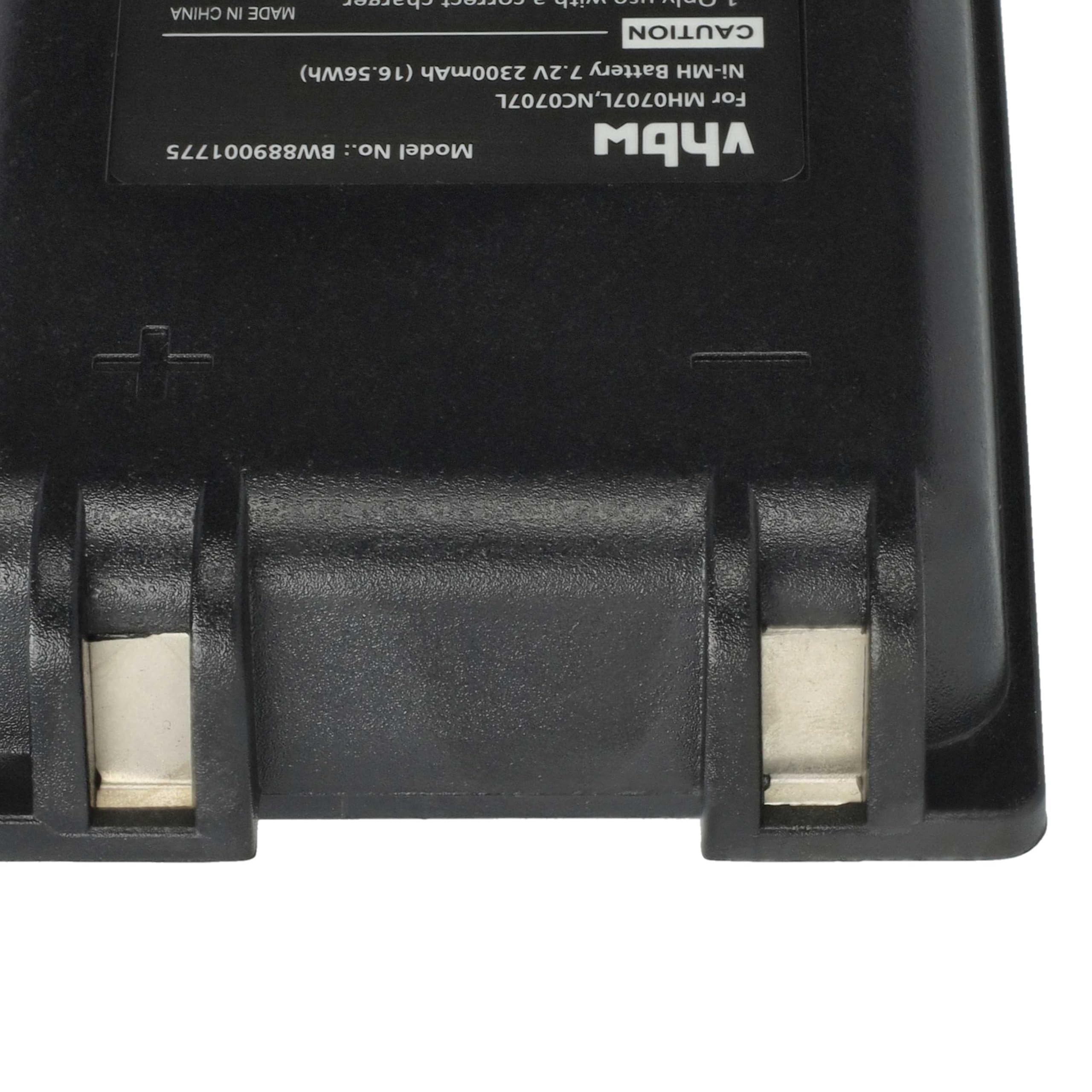 vhbw Batteria Compatibile Autec UTX97 CB71.F FUA10 Radiocomando Industriale Telecomando 2300mAh 7,2V NiMH Nero