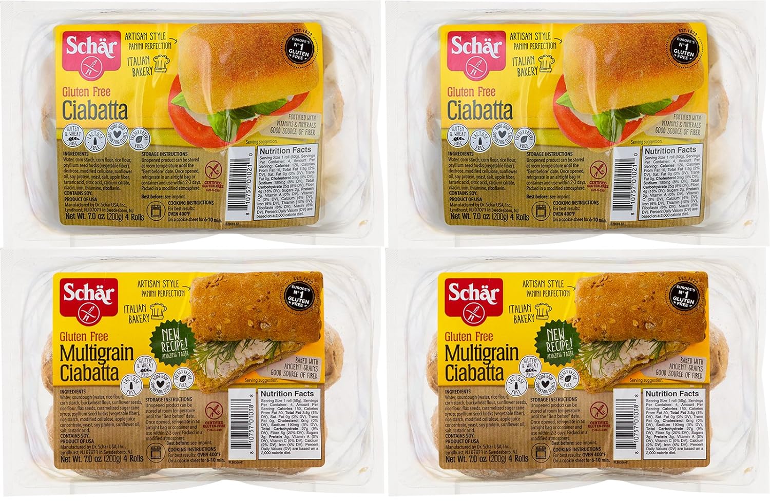Buy Schar Gluten Free Parbaked Ciabatta Roll Samplers w Reglar