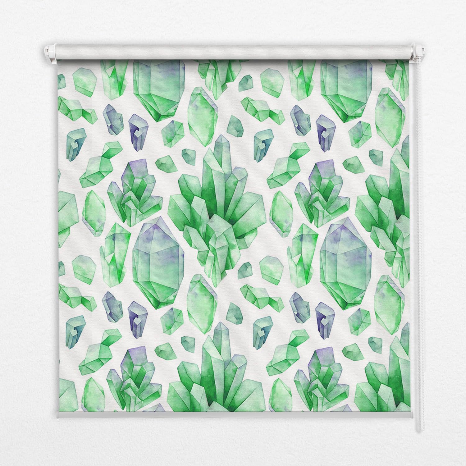 Store enrouleur 50x50cm sans perçage Tulup doté d'une toile filtrante aux cristaux verts