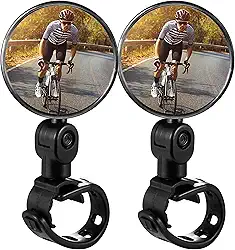 Kit 2un Espelho Retrovisor Bike Bicicleta Giratório 360º Convexo Para Guidão Amplo Ângulo de Visão e Mais Segurança no Pedal Ciclismo