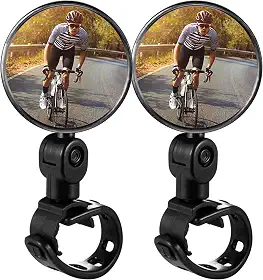 Kit 2un Espelho Retrovisor Bike Bicicleta Giratório 360º Convexo Para Guidão Amplo Ângulo de Visão e Mais Segurança no Pedal Ciclismo