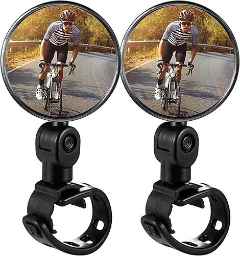 Kit 2un Espelho Retrovisor Bike Bicicleta Giratório 360º Convexo Para Guidão Amplo Ângulo de Visão e Mais Segurança no Pedal Ciclismo