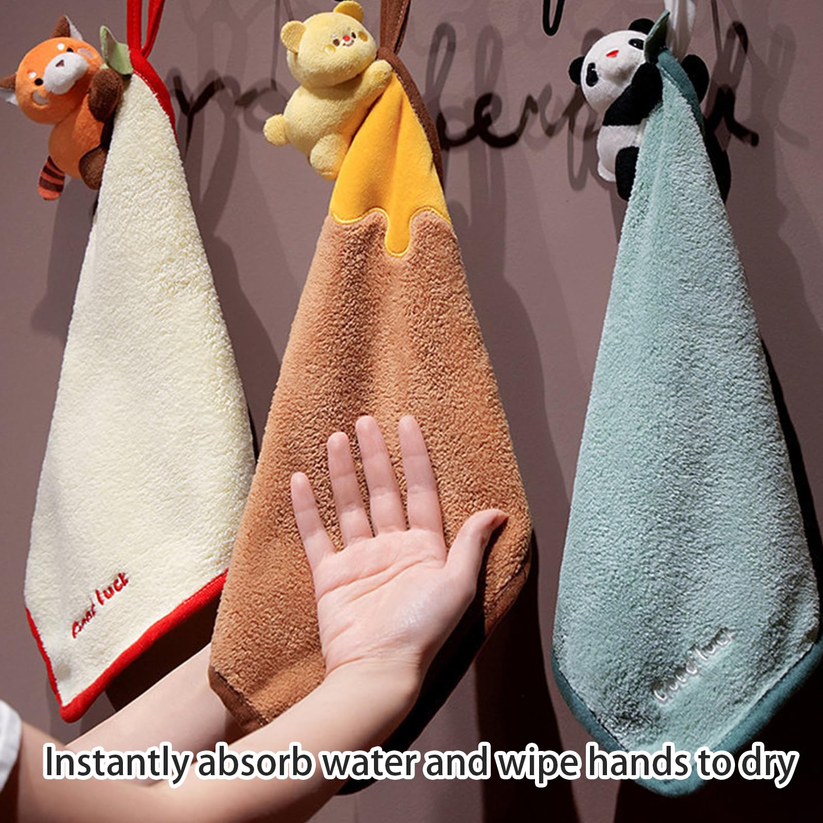 Asciugamano da cucina super assorbente da appendere a forma di cartone animato carino per bambini asciugamano da bagno ad asciugatura rapida per la casa bagno fuori asciugamani per il bagno decorativo