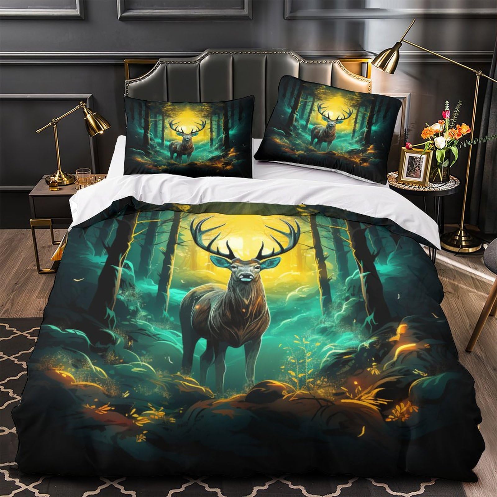 Stampato in 3D Pronipote tibetano Copertina Stampata Microfibra Disegnata Set Di Biancheria Da Letto Cura Facile Con 2 Federe,Double（200x200cm）, Per Ragazzi Adulti