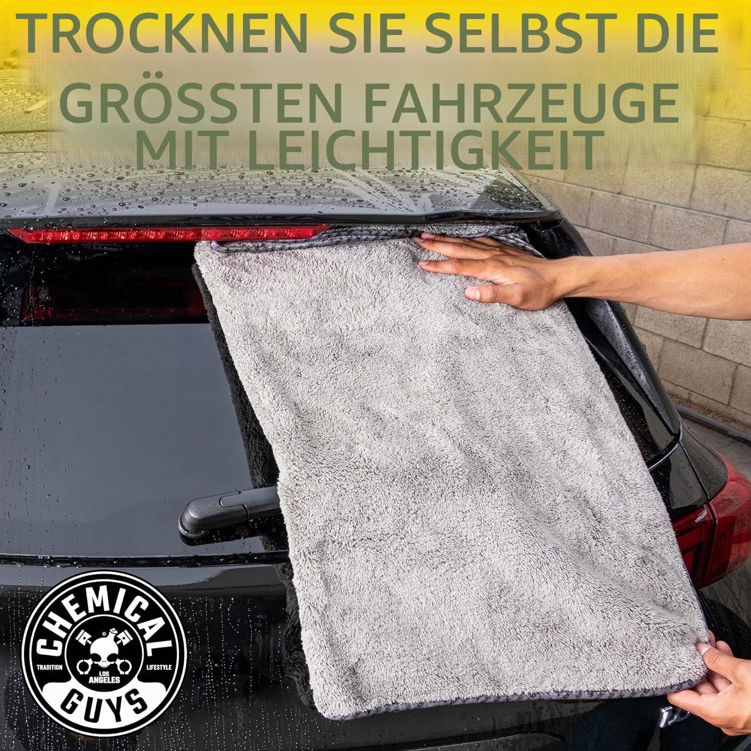 Chemical Guys Woolly Mammoth Mikrofaser Trockentuch 880g/m² Poliertuch Seidenband - Einfassung
