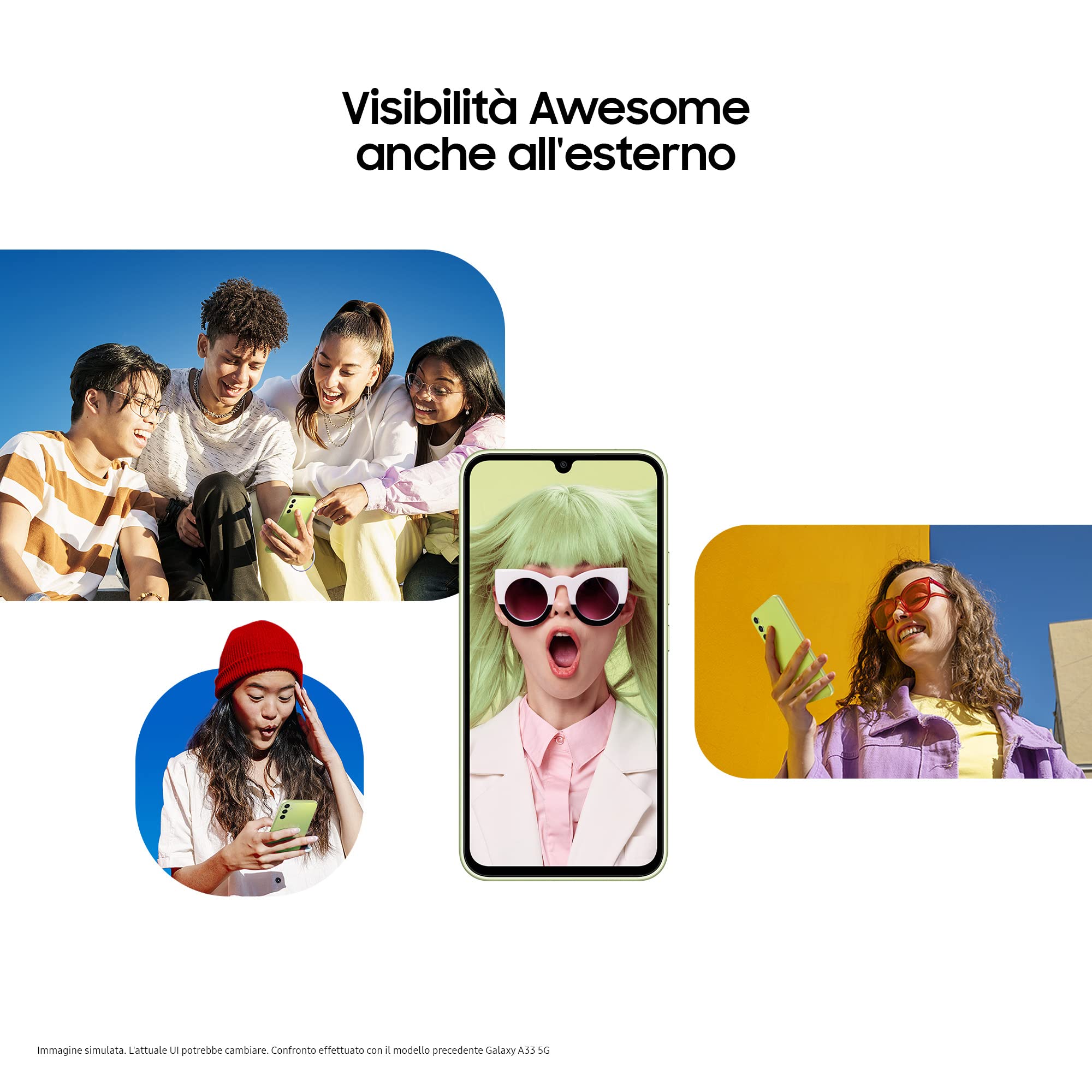 Samsung Galaxy A34 5G Smartphone Android, Display FHD+ Super AMOLED 6.6”, 8GB RAM e 256GB di memoria interna espandibile, Batteria 5.000 mAh, Awesome Graphite [Versione Italiana]