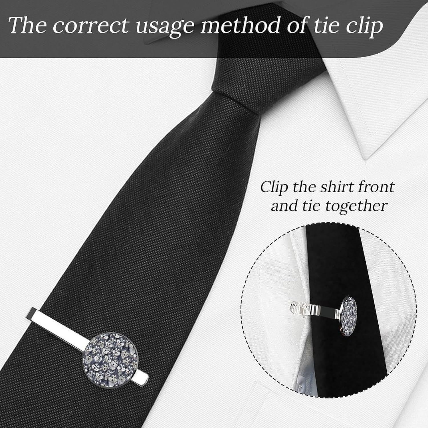 Cute Dog Husky Tie Clip Fashion Jewelry Necktie Pin for Wedding Busiess Office Accessories