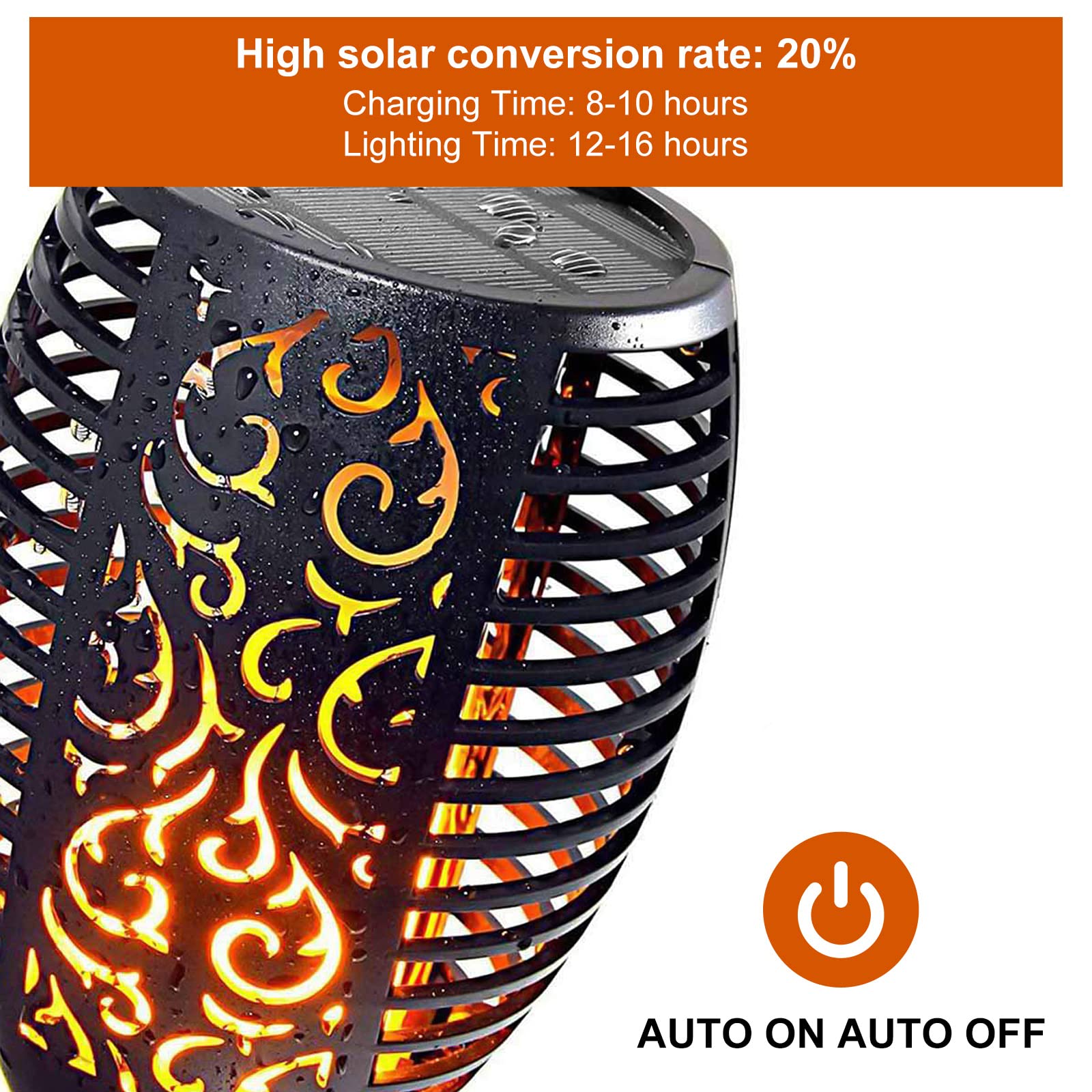 CECOMBINE Lot de 2 lámparas solares para jardín - 33 LED - Con soporte de pared - Para exterior - Resistente al agua IP65 - Para exterior, jardín, camino, patio trasero, césped