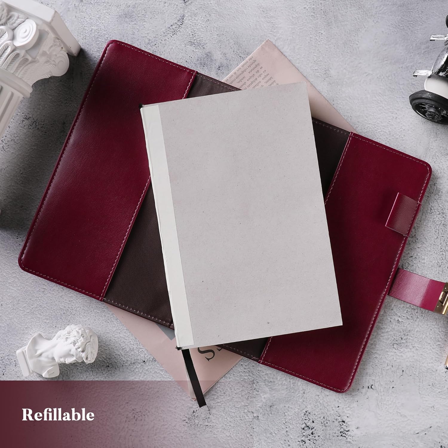 TIEFOSSI Diary with Lock, Sun & Moon Journal with Lock for Women Men, A5 Refillable Notebook for Writing, 224 Numbered Pages - Image 4