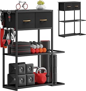 Adjustable Weight Rack with Upper Drawer