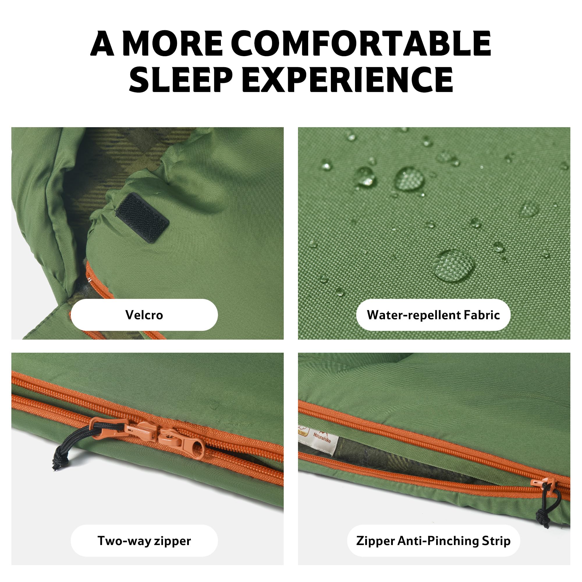 Naturehike Flanell-Schlafsack, groß und hoch, für Erwachsene, Schlafsack für kaltes Wetter für alle Jahreszeiten, XXL-Schlafsäcke für Camping, Wandern, Jagd, inklusive Kompressionssack