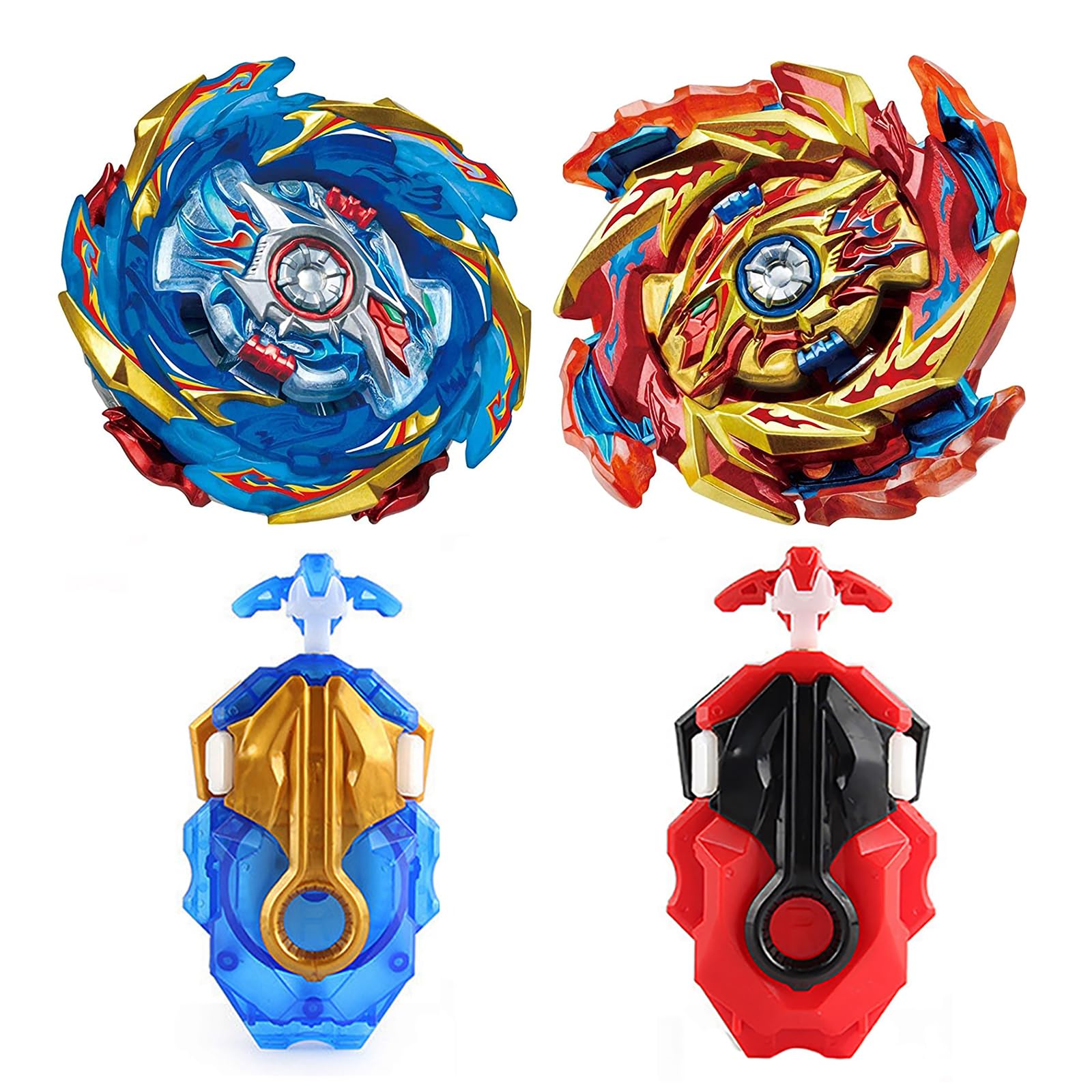 Gyros Turbo Set, 4D Metal Fusion Combat Gyros, With Battling Top Launcher, Gift Sets,(B-174-1+B-174-2)