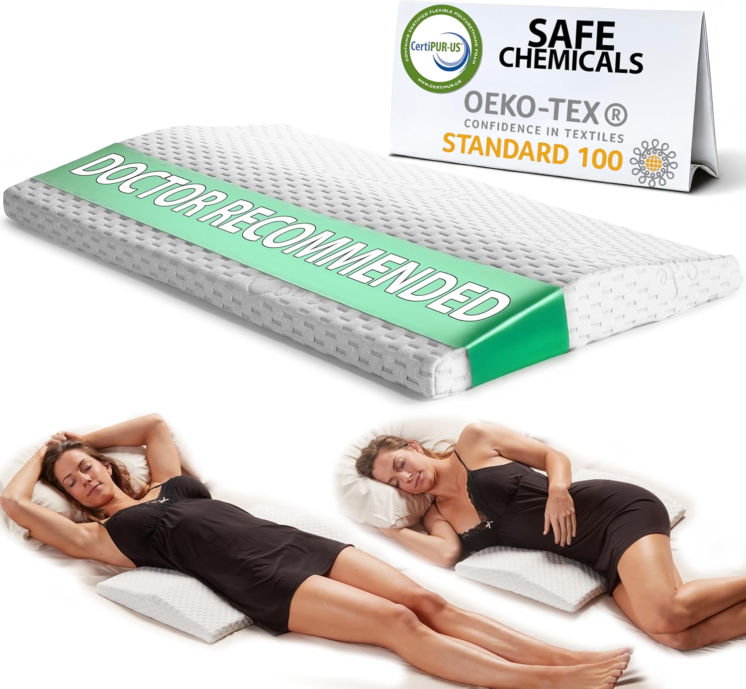 ComfiLife Lumbar Support Pillow for Sleeping Memory Foam Pillow for Back Pain Relief - Side
