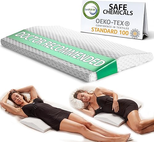 ComfiLife Almohada de apoyo lumbar para dormir, almohada de espuma viscoelástica para aliviar el dolor de espalda, dormir de lado, espalda y