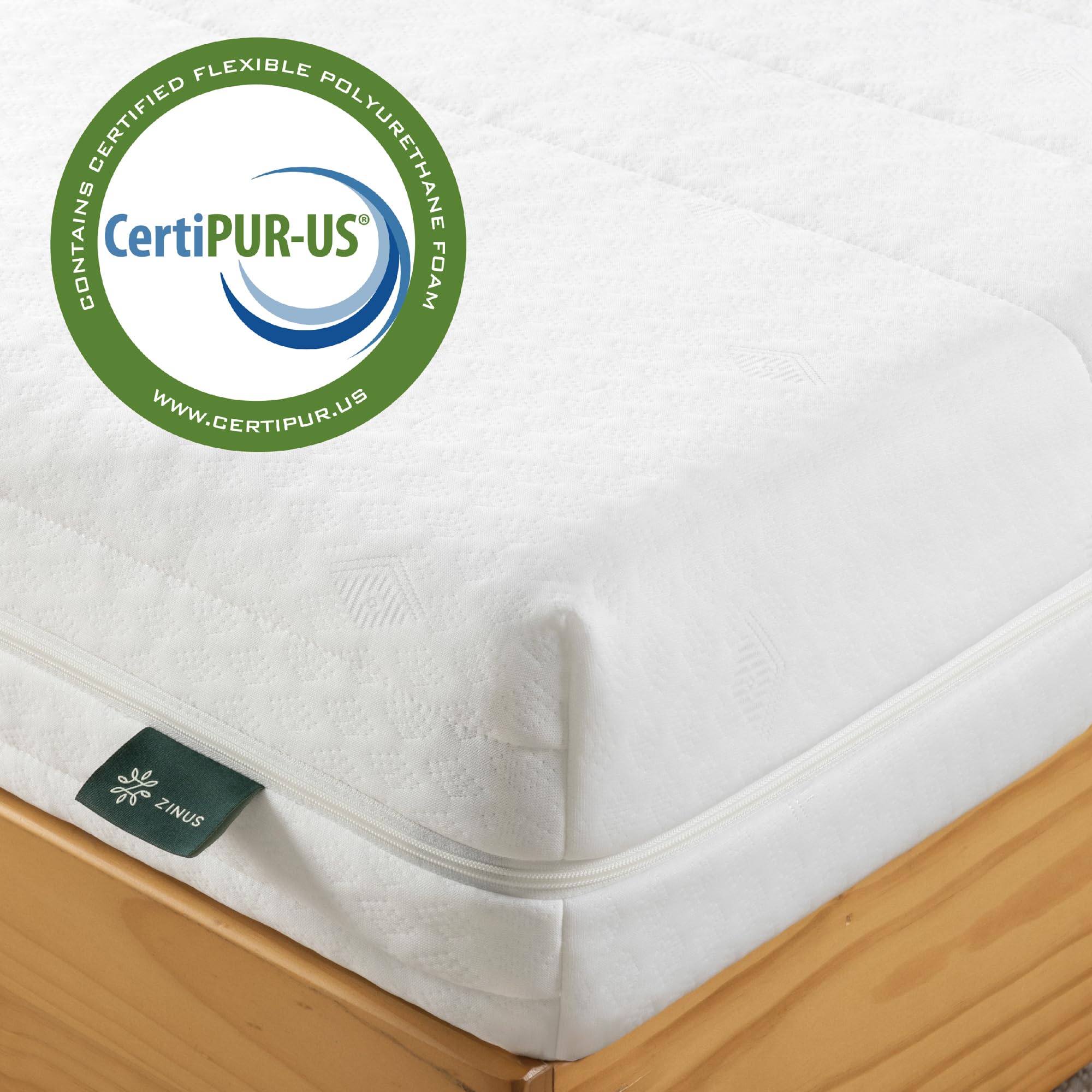 Zinus Materasso in memory foam convenzionale, bianco, 150 x 190 cm