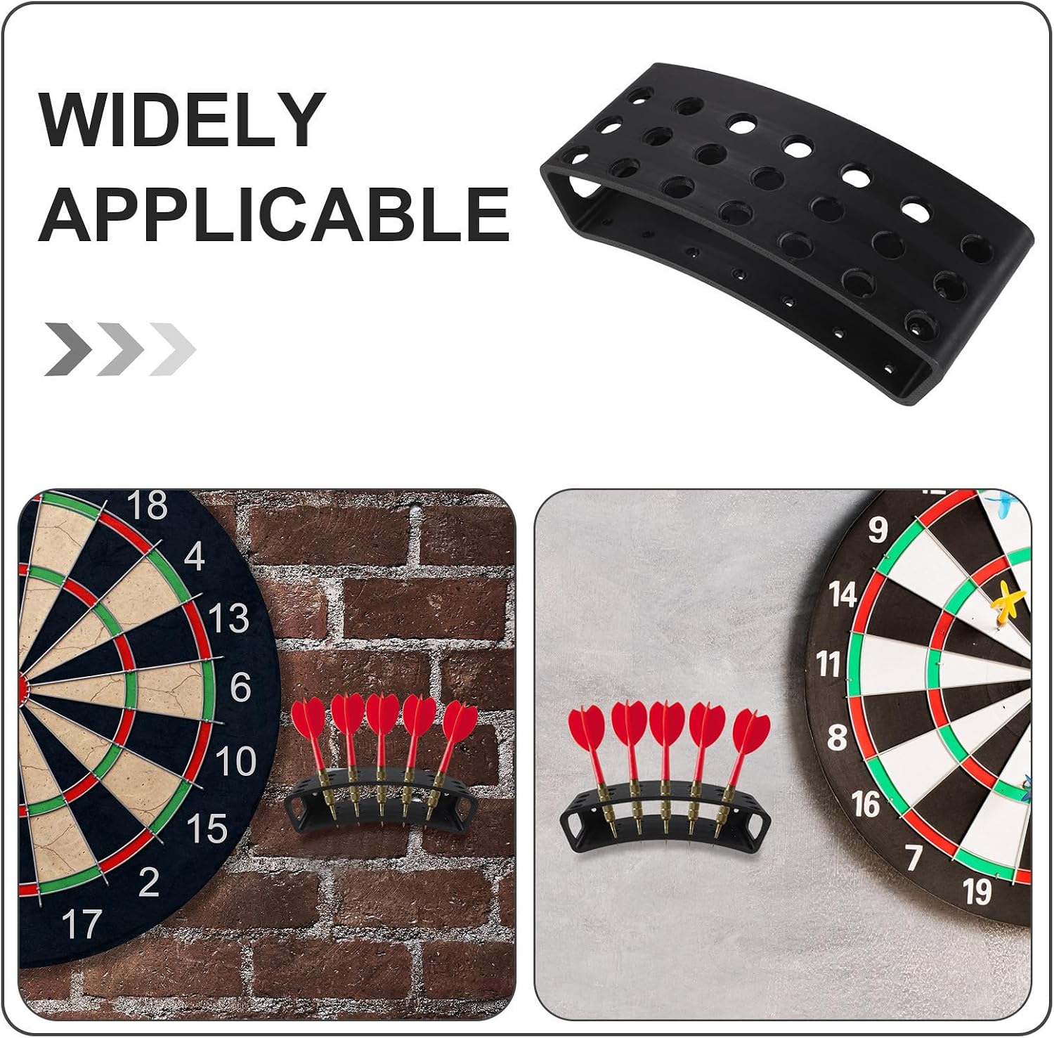 Wall Mounted Dart Storage Organizer Holds 21 Darts with Arch Design Plastic Shelf for Easy Installation and Game Room Home Organization
