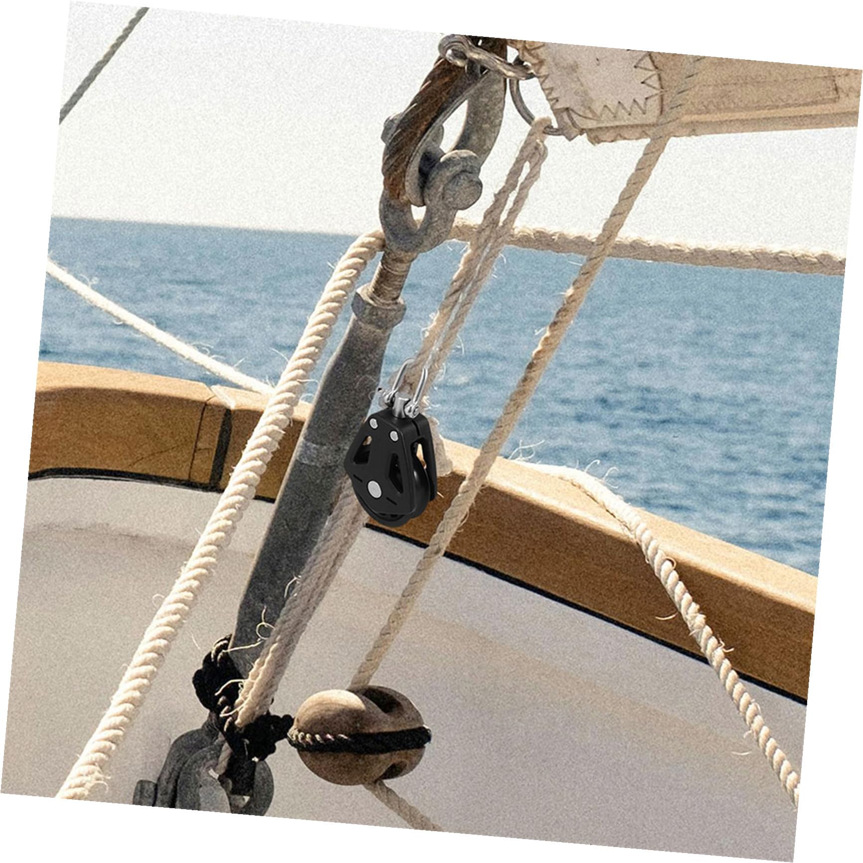 BESPORTBLE 2 Stück Nylon Bootsrolle mit Edelstahllager Drehbare Seilrolle für Segelboote und Fitnessgeräte Langlebig und Glatt Laufend für Marine Anwendungen