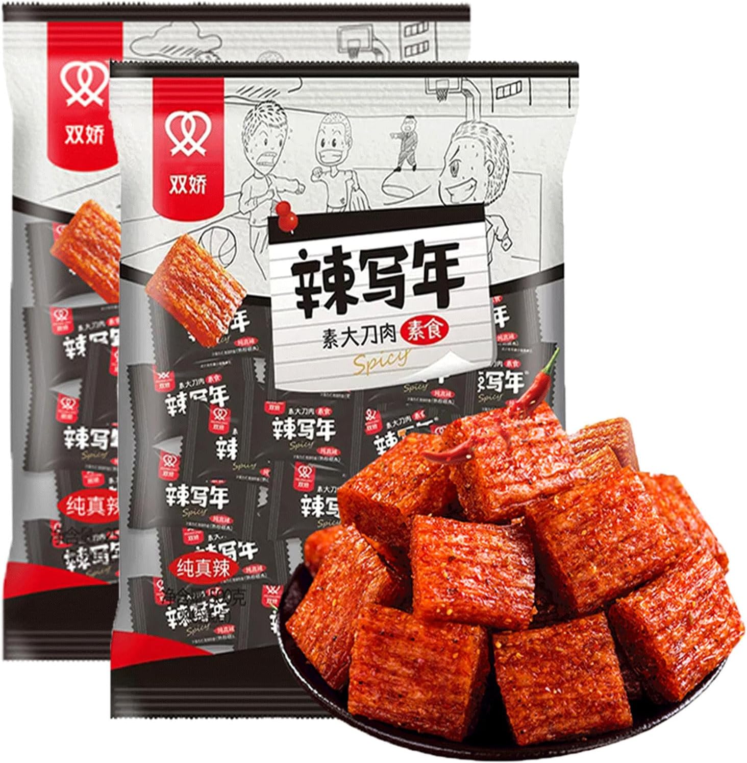 Mkostlich Latiao Spicy Strips, 2 Pack Latiao Spicy Sticks, Chinese Spicy Snack Food Da Dao Rou, Hot Strips, Fragrant Spicy Flavour, Individually Packed (250g/8.81oz/Pack, 2 Packs)