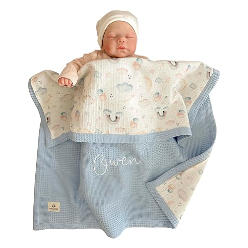 Mouliss Personalized Baby Blanket with Name – Handmade 100% Organic