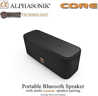 Alphasonik CORE Home Wireless Bluetooth Portable Speaker with HD Sound and Bass, Built-in Mic, Micro USB, Auxilliary 3.5mm and Built in 2000mah Long Lasting Battery for iPhone, Samsung