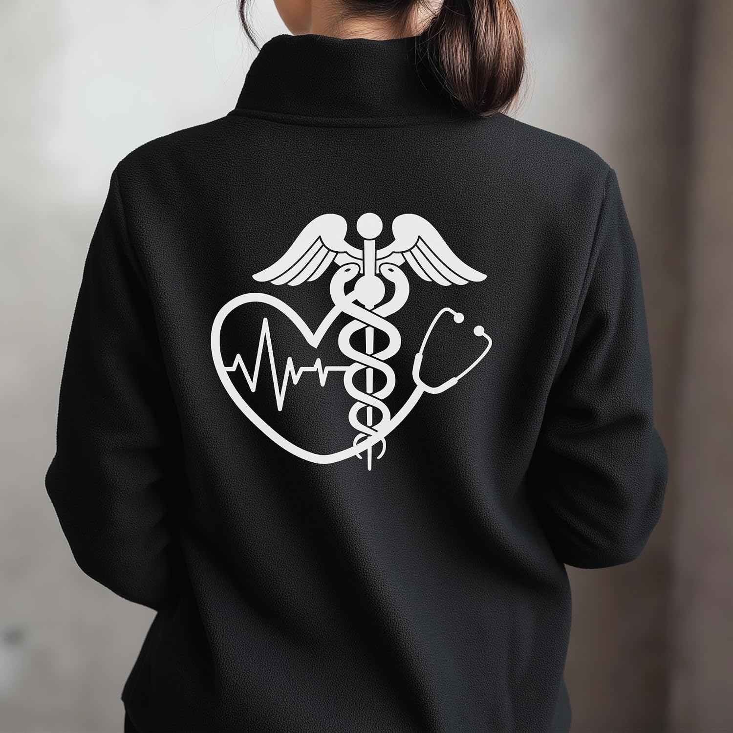 Custom Embroidered Nurse Fleece Jacket, RN CNA LPN Medical Zip Up Coat, Personalized Nursing Jacket,Gift for Nurse 2