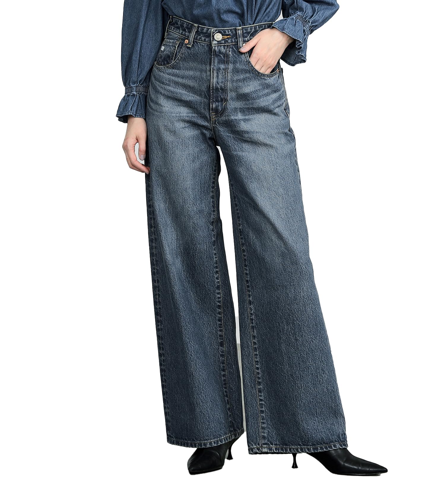 Amazon | [サムシング] ジーンズ LISA ワイドデニムパンツ SEA10