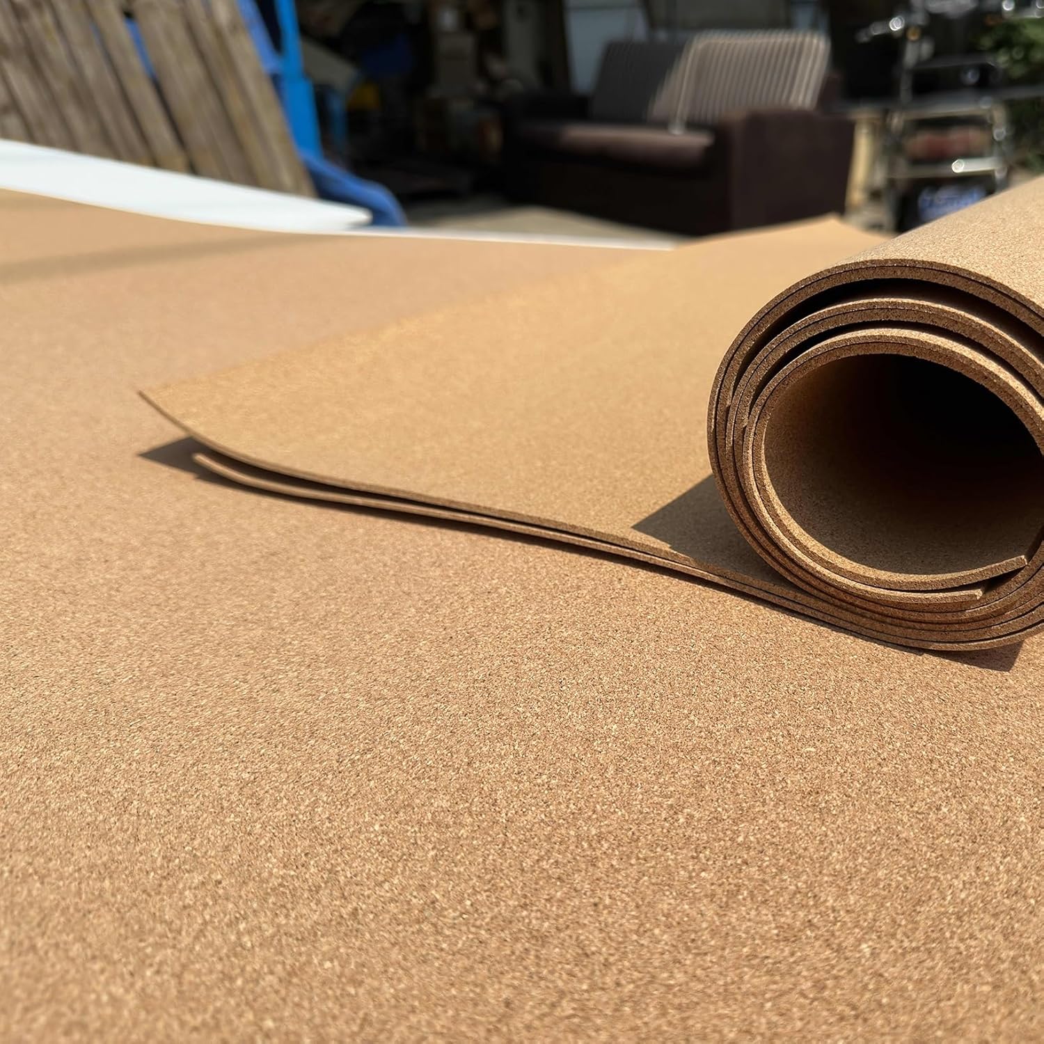 LYZLPHLL Cork Roll, Cork Board Sheet, High Density Cork Board, Drawer Liner, Sound Insulation, 1/3" 1/4" Thick, for DIY Supplies Home School, Brown (Color : Thick 8mm, Size : 1mx2.5m(3.3ftx8.2ft))
