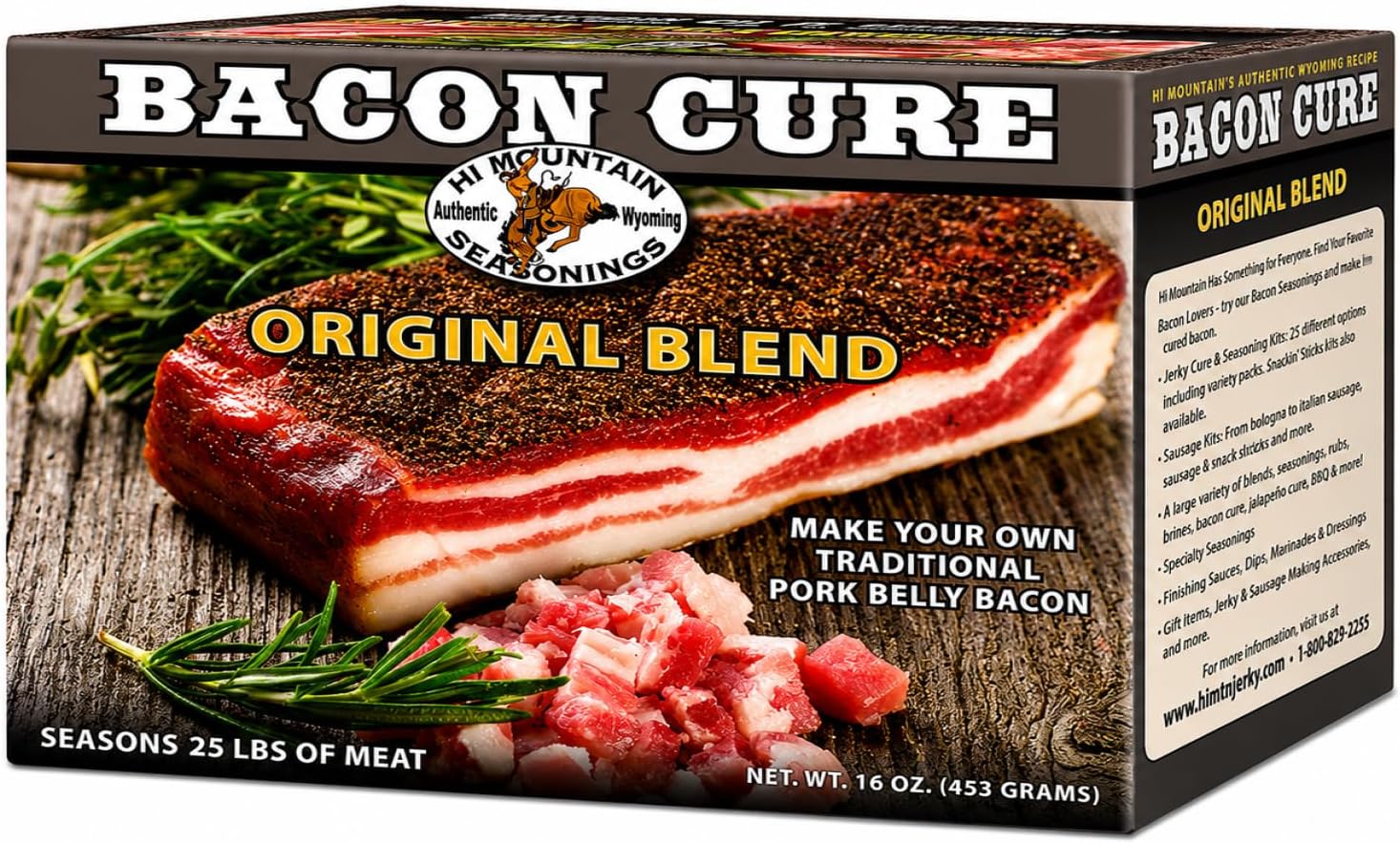 Hi Mountain Bacon Cure Seasoning Kit | ORIGINAL BLEND | Pork, Deer, Elk & Venison Bacon Seasoning and Cure Kit | Makes up to 25 lbs