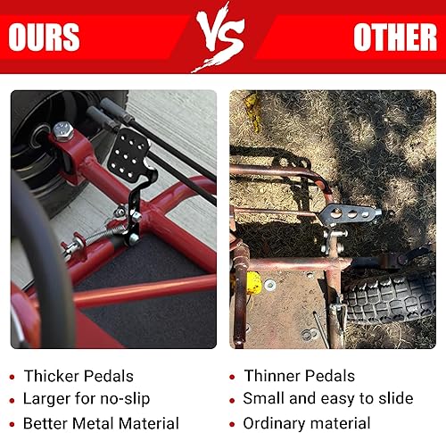 Miniatura 5 de GREHUA Pedales de acelerador de freno de 71 pulgadas con kit de muelles de retorno para Road Rocket Azusa Fun Kart Radio Flyer Carter Go Kart