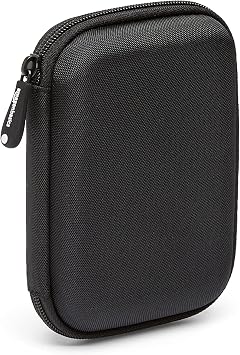 Amazon Basics Portable External Hard Drive Carrying Case with Mesh Storage, Protection, Secure Strap, Black