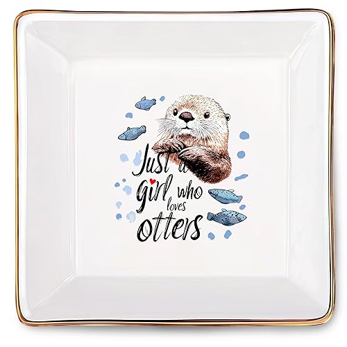 Otter Jewelry Ring Holder Dish Tray, Gifts For Women Teens