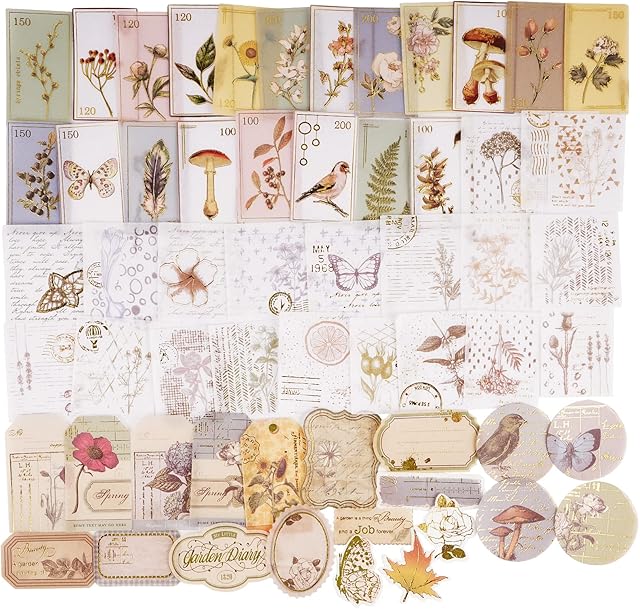 120 Pcs Scrapbook Sticker Washi Paper Stickers Note Decoration Sticker Planner Sticker Self-Adhesive for Scrapbook Craft DIY Laptop Notebook Skateboard Luggage Decoration