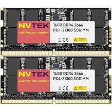 32GB 2X16GB DDR4 2666MHz PC4-21300 1.2V CL19 260-PIN Non-ECC SODIMM NVTEK Laptop PC Computer Memory