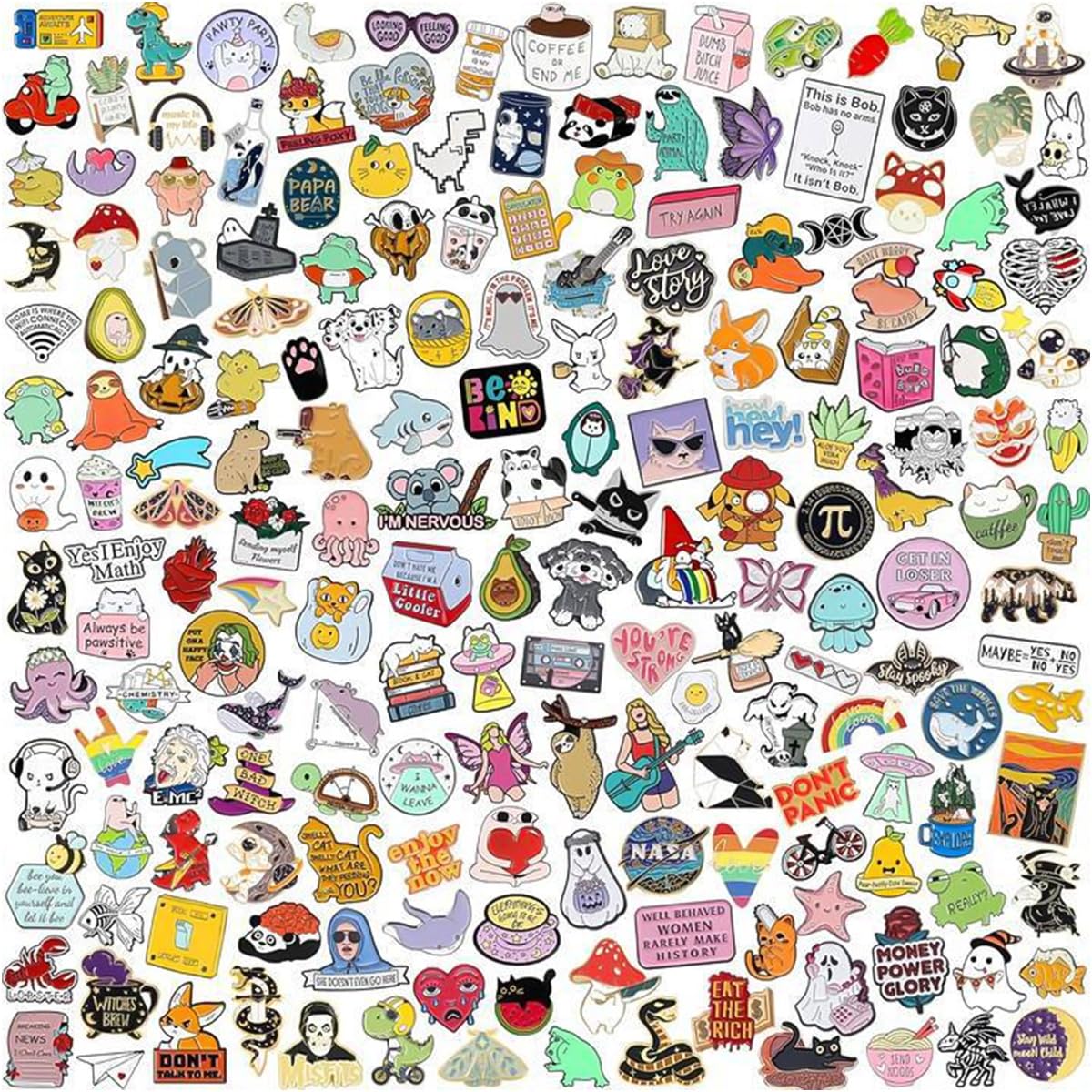 30 Pcs Enamel Pin Badge Set Cartoon Brooch Pins Decorative Lapel Pins Colorful Metal Badge Pins for Bags, Clothes, Hats, DIY, Gift-giving (Style Random)