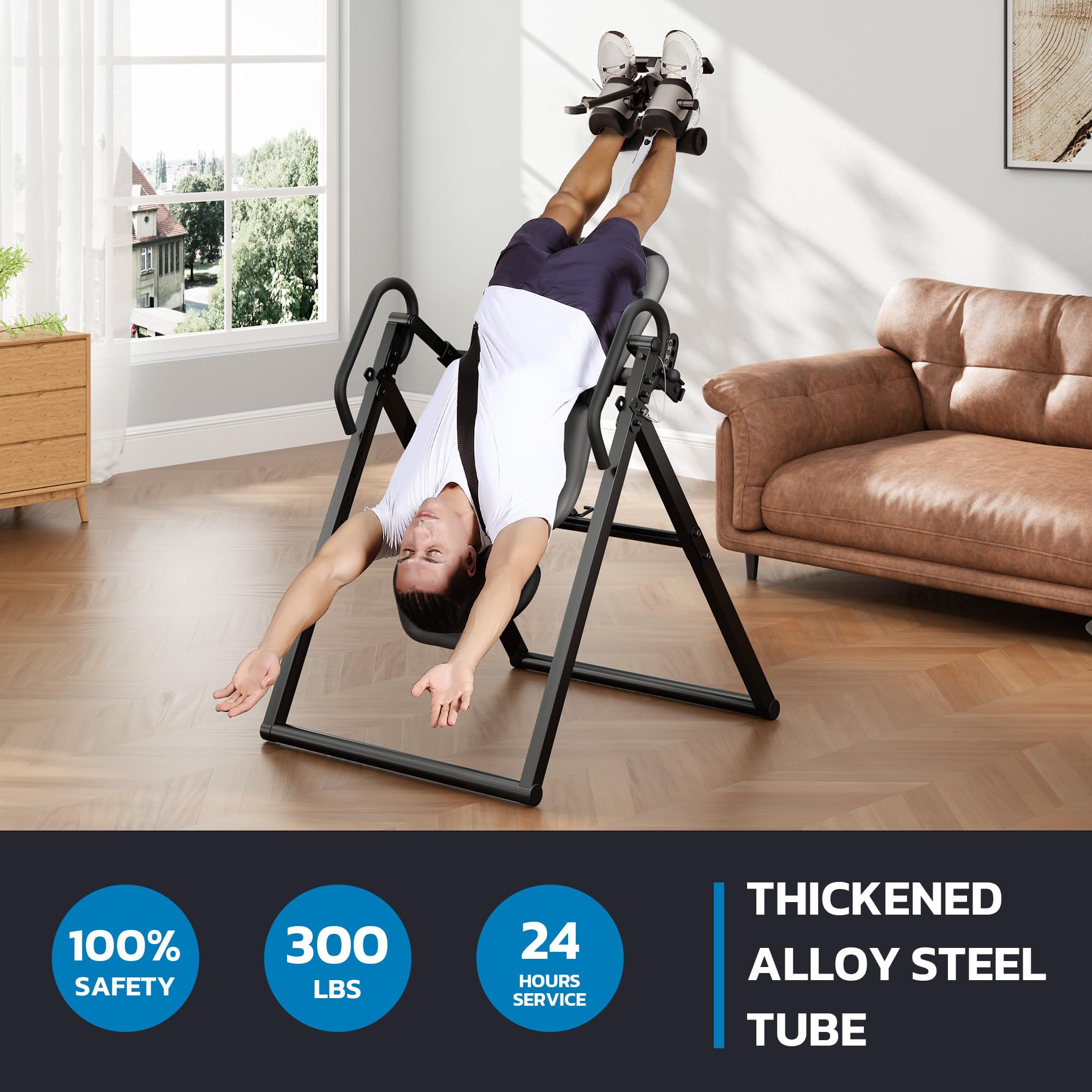 Dripex Table d'inversion Pliable réglable Banc d'inversion Équipement | entraîneur de gravité pour de Gym à Domicile Entraînement Poids de l'utilisateur jusqu'à 136 kg