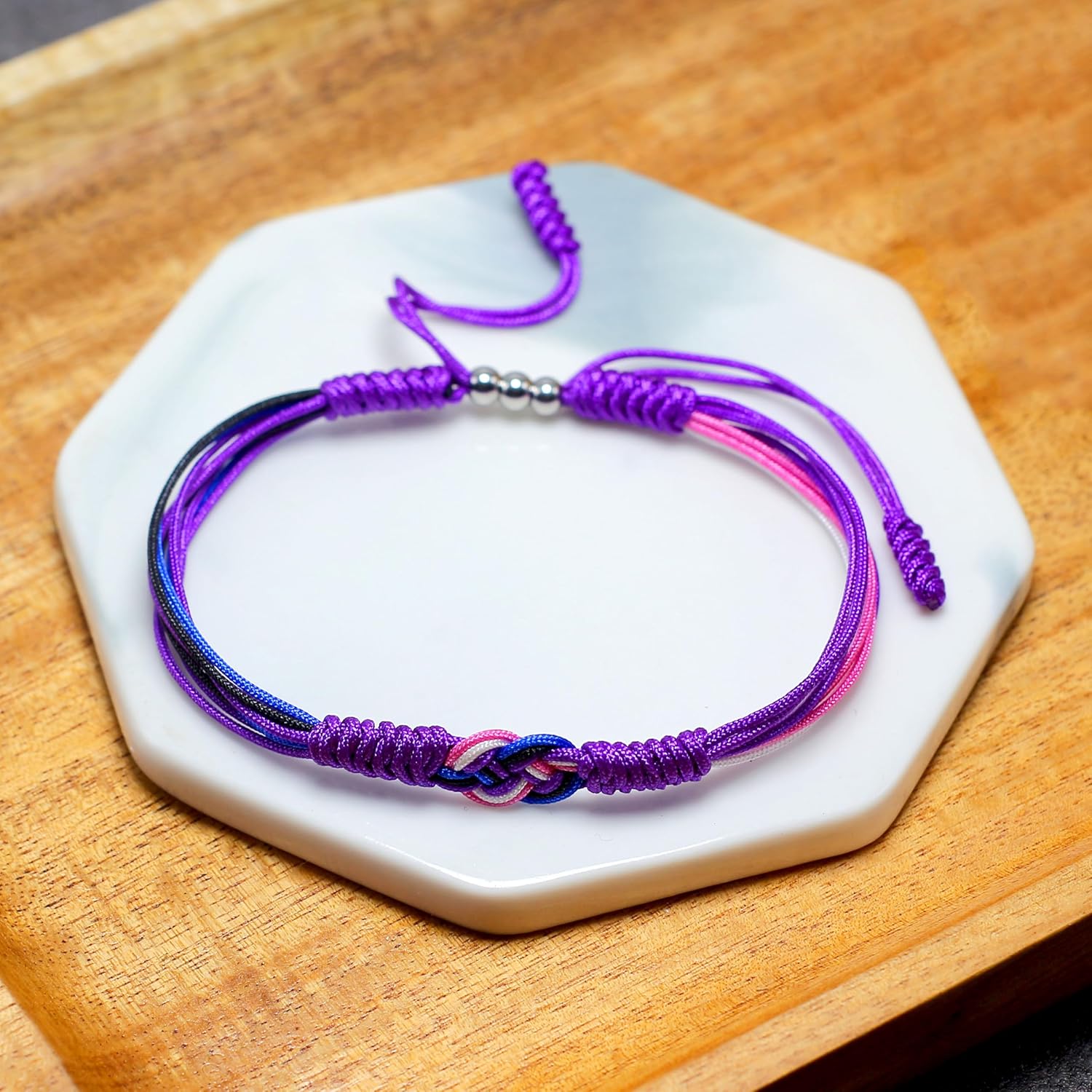 Pack of 2 LGBTQIA+ Accessories, Infinity Love Bracelet and Matching Rainbow Lanyard, Pride Month Gift Set, Things Stuffs for LGBTQIA Community (Genderfluid) - Image 3